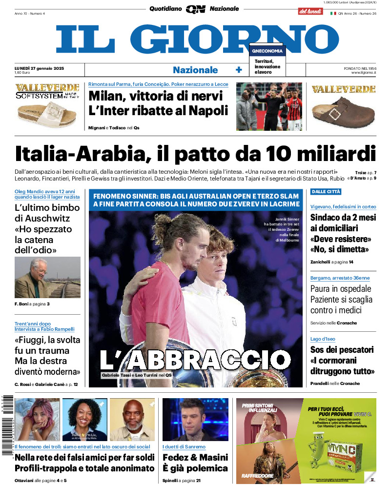 Prima-pagina-il giorno-edizione-di-oggi-20250127